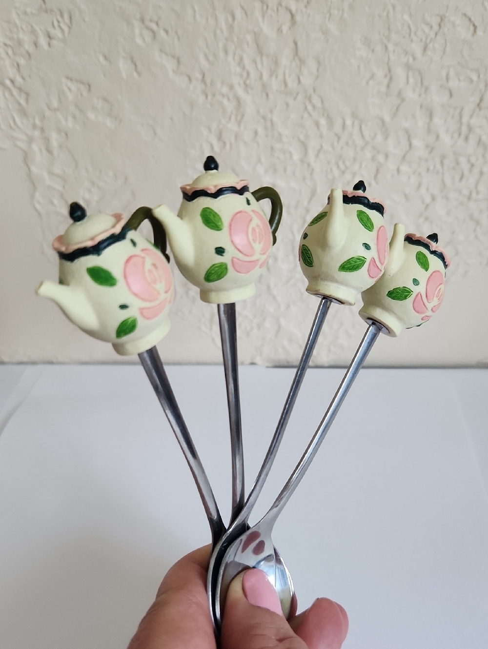 Set of 4 Teapot Handle Teaspoons